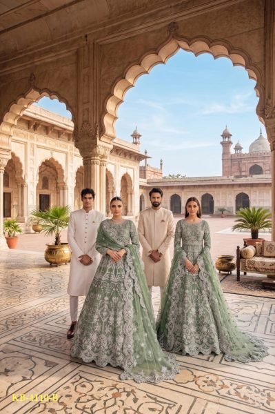 Irresistible Green Designer Heavy Embroidery Bridal Gown with Dupatta Anarakali Gown Wholesale