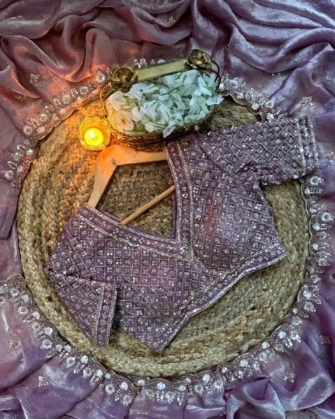 Irresistible Lavender Fancy Designer Saree for Festive and Reception Wear Designer Wedding Sarees Wholesale