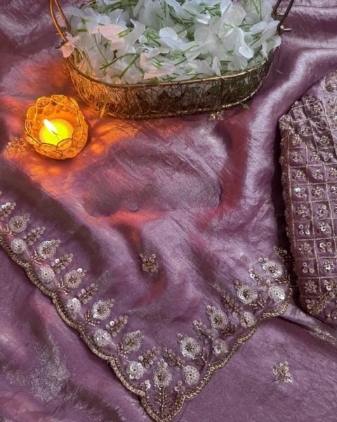 Irresistible Lavender Fancy Designer Saree for Festive and Reception Wear Designer Wedding Sarees Wholesale