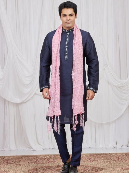 Irresistible Navy Blue Boutique Collection Ethnic Wear at Wholesale Rate Mens Wear