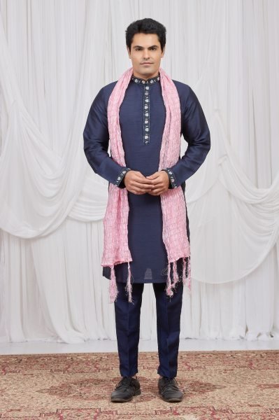Irresistible Navy Blue Boutique Collection Ethnic Wear at Wholesale Rate Kurta Pajama Wholesale