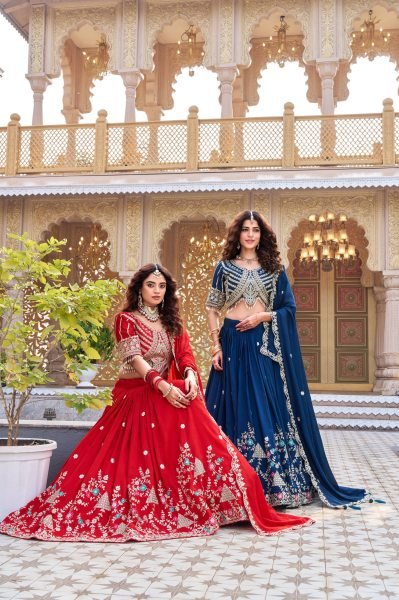 Irresistible Red Vichitra Lehenga Set with Sequence Work and Dupatta for Women Designer Lehenga Choli