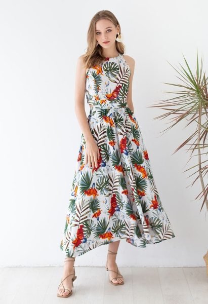 Ivory Green Boutique Collection Halter Neck Dress at Wholesale Rate Western Ladies Top Wholesale