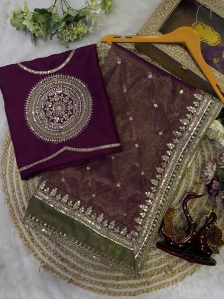 Janhvi Kapoor Wear Soft NC Twill Embroidered Saree for Special Occasions Bollywood Fancy Sarees Wholesale