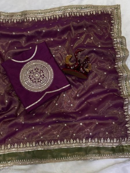 Janhvi Kapoor Wear Soft NC Twill Embroidered Saree for Special Occasions Bollywood Fancy Sarees Wholesale