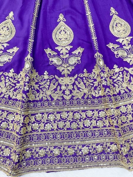 Janhvi Kapoor wears Purple Vichitra Silk Lehenga Choli with Coding Dori Work Designer Lehenga Choli