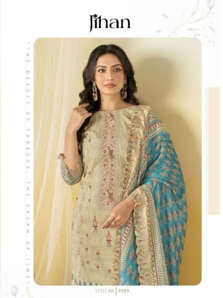 Jihan Crafted Elegance Designer Pakistani Cotton Suit New Collection 