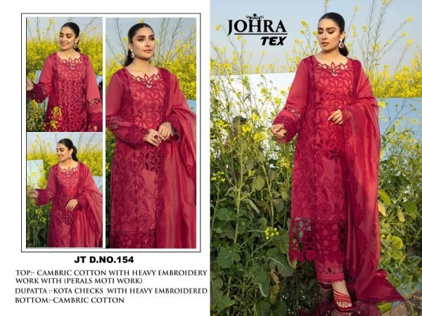 Johra Tex 154 - Embroidered Pakistani Salwar Kameez with Moti Work Pakistani Suits Wholesale