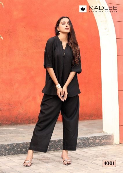 Kadlee Olivia Rayon Flex Co Ord Set Stylish Top  & Bottom for Women Full Set Kurti