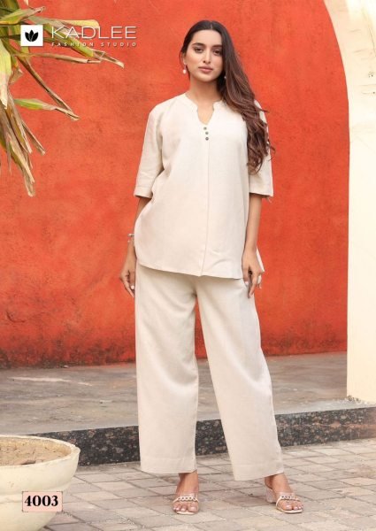 Kadlee Olivia Rayon Flex Co Ord Set Stylish Top  & Bottom for Women Full Set Kurti