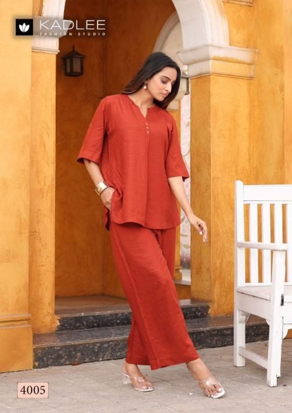 Kadlee Olivia Rayon Flex Co Ord Set Stylish Top  & Bottom for Women Full Set Kurti