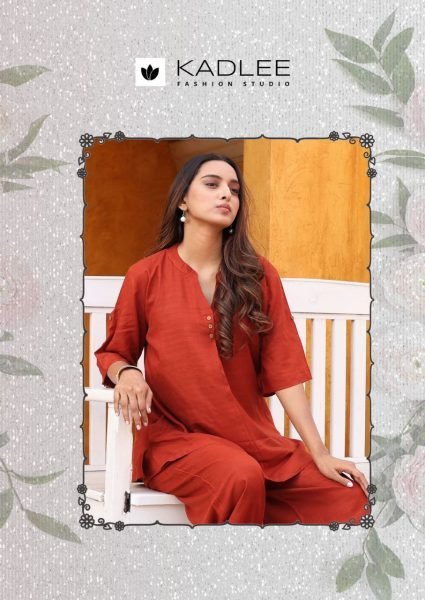 Kadlee Olivia Rayon Flex Co Ord Set Stylish Top  & Bottom for Women Full Set Kurti