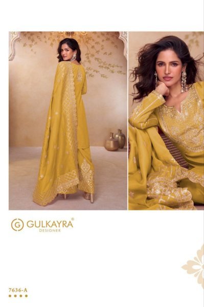 Kajari Catalog No. 7636-A by Gulkayra Designer for a Graceful Festive Look Designer Plazzo Salwar Suits Wholesale
