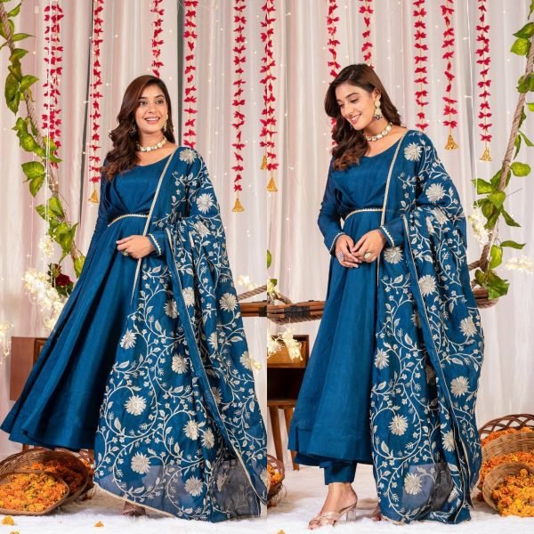Kali Anarkakali gown  Full Sleeves  padded side zippar  Dupatta  work Ready To Wear Collection
