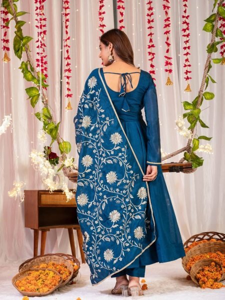 Kali Anarkakali gown  Full Sleeves  padded side zippar  Dupatta  work Ready To Wear Collection