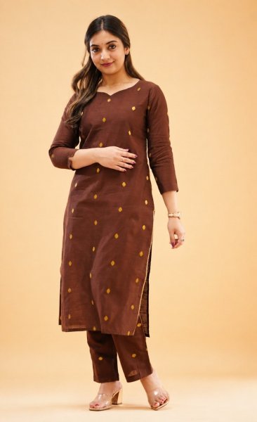 Kanchi Cotton Zari Work Kurti with Matching Pant for Resellers and Retailers  Straight Cut Long Kurtis