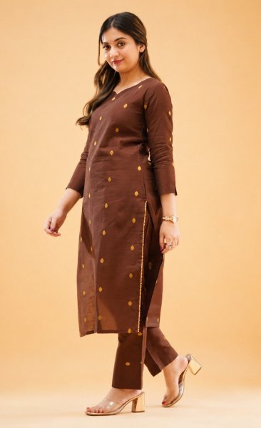Kanchi Cotton Zari Work Kurti with Matching Pant for Resellers and Retailers  Straight Cut Long Kurtis