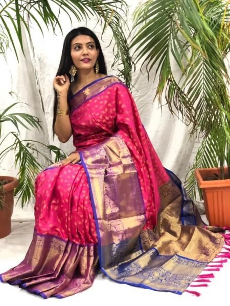 Kanjivaram Soft Silk Sarees with Zari Weaving & Rich Pallu – Festive Collection South Indian Saree 