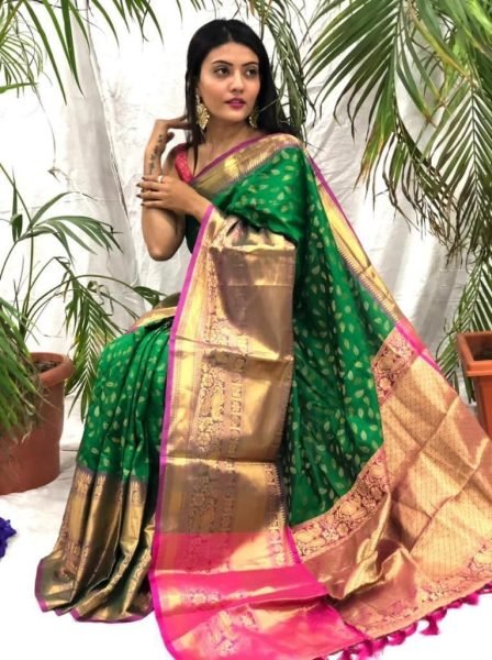 Kanjivaram Soft Silk Sarees with Zari Weaving & Rich Pallu – Festive Collection South Indian Saree 