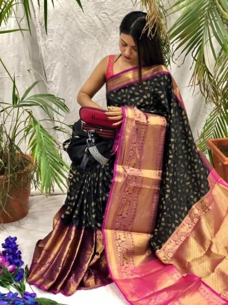 Kanjivaram Soft Silk Sarees with Zari Weaving & Rich Pallu – Festive Collection South Indian Saree 