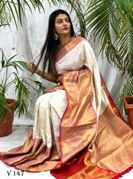 Kanjivaram Soft Silk Sarees with Zari Weaving & Rich Pallu – Festive Collection South Indian Saree 