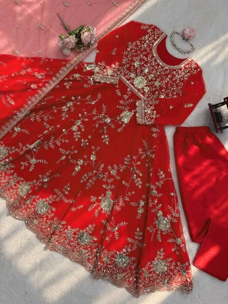 Karisma Kapoor Wearing a Anarkali Kurta Pant Dupatta Set Anarakali Gown Wholesale