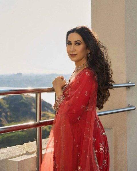 Karisma Kapoor Wearing a Anarkali Kurta Pant Dupatta Set Anarakali Gown Wholesale