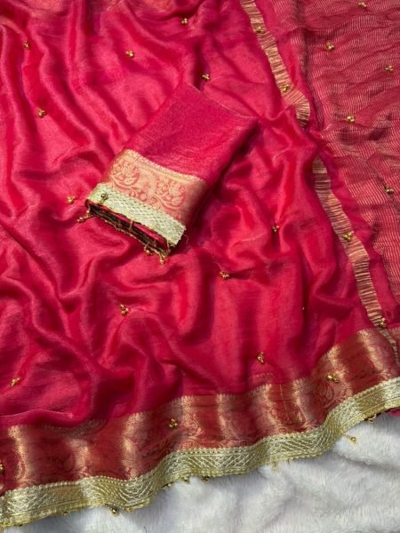 Karwachuth Red Soft Tissue Silk Ghungroo Saree with Real Ghungroo Work  Silk Sarees Wholesale