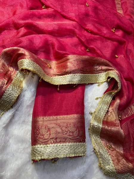 Karwachuth Red Soft Tissue Silk Ghungroo Saree with Real Ghungroo Work  Silk Sarees Wholesale