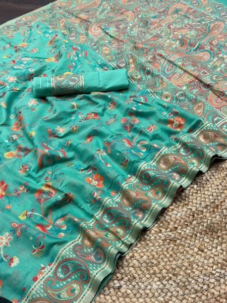Kashmiri Pure Zari Weaving Saree Designer Wedding Sarees Wholesale