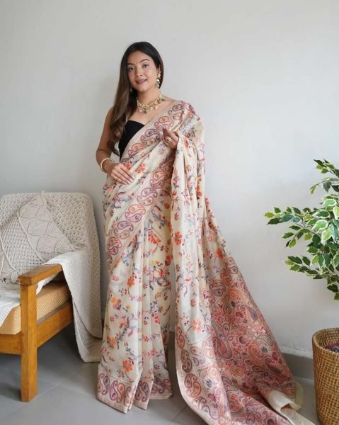 Kashmiri Pure Zari Weaving Saree Designer Wedding Sarees Wholesale