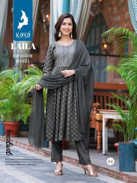 KAYA LAILA NYRA RAYON PRINT KURTI SET 3 Piece Kurti Set