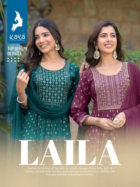 KAYA LAILA NYRA RAYON PRINT KURTI SET 3 Piece Kurti Set
