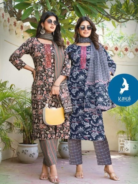 Kaya Manisha Readymade Cotton Suit Set 3PC Summer Wear Collection 6 Pcs Catalogue Kurtis