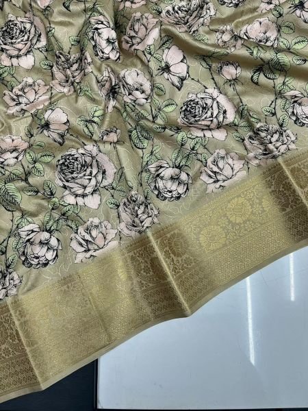 Kiara Pure Soft Silk Sareee With Art Print Silk Sarees Wholesale