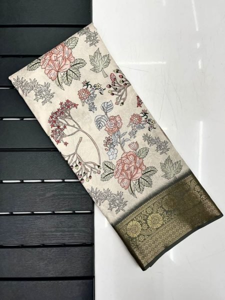 Kiara Pure Soft Silk Sareee With Art Print Silk Sarees Wholesale