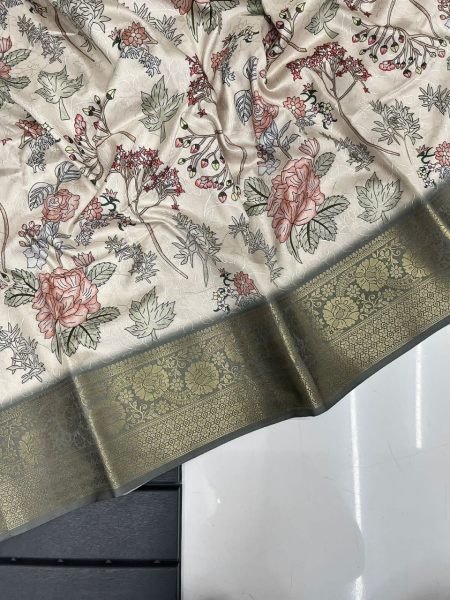 Kiara Pure Soft Silk Sareee With Art Print Silk Sarees Wholesale