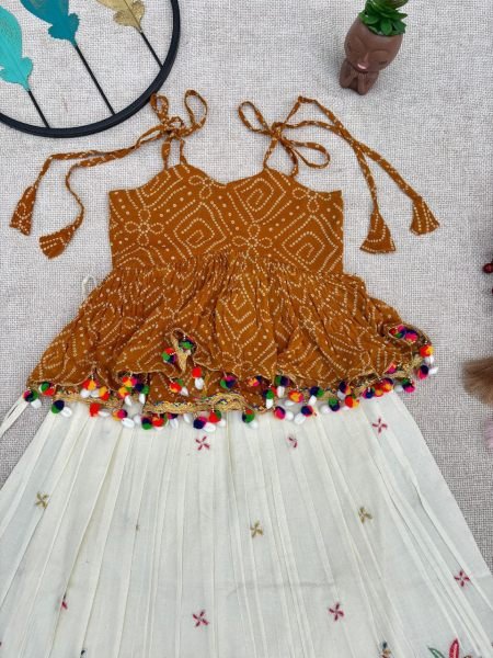 Kids Anarkha Style Dress with Pleated Skirt & Georgette Top Party Ready Look Girls Wear