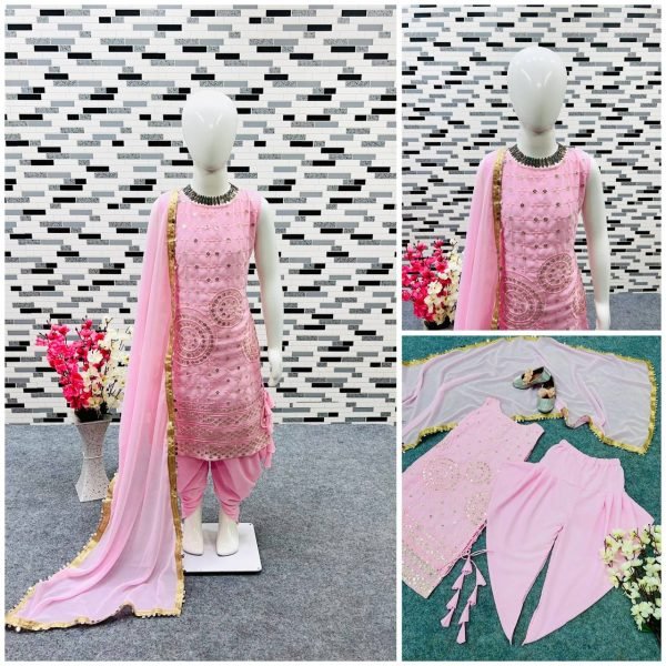 Kids Special Heavy Fox Georgette Dhoti Salwar Suit  Girls Wear