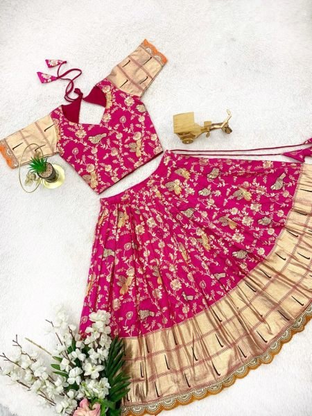 Kids Stylish Rayon Lehenga Choli Set Beautiful Designer Festive Wear Ready to Wear for Girls  Girls Wear