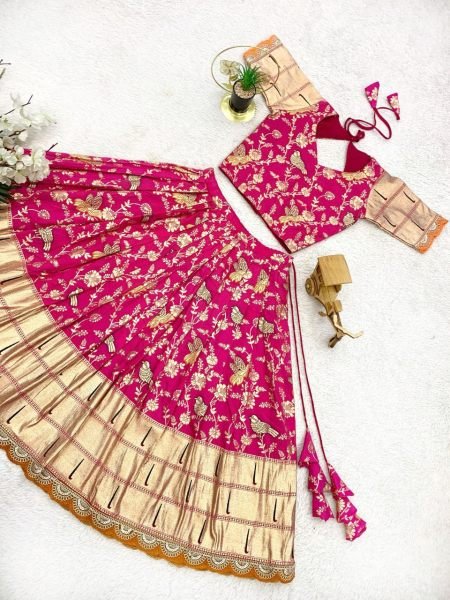 Kids Stylish Rayon Lehenga Choli Set Beautiful Designer Festive Wear Ready to Wear for Girls  Girls Wear