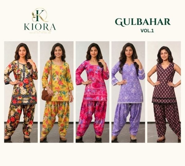 KIORA Purple Soft Cotton Farshi Co-Ord Set with Heavy Lace Border for Festive Wear Full Set Kurti