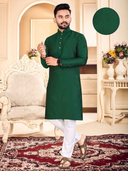 kurta pyjama on jacquard silk fabric with to buti work  Kurta Pajama Wholesale