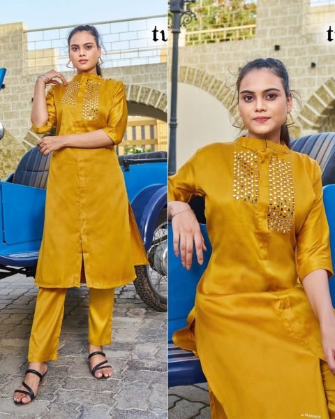 Kurti Pant with Heavy Real Mirror Work  Kurti With Bottom Wholesale