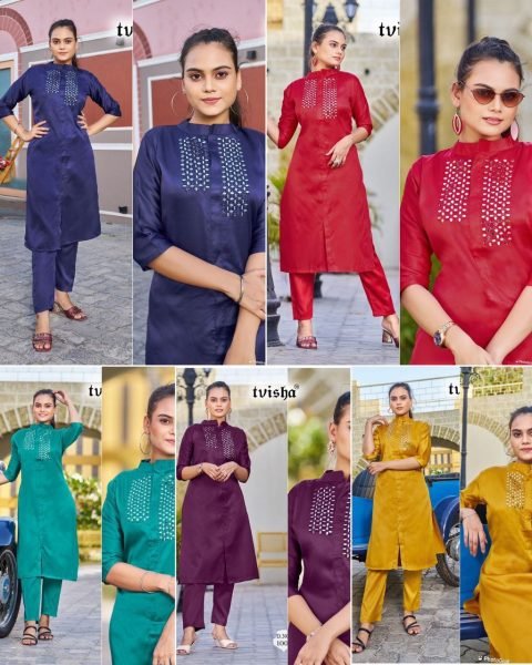Kurti Pant with Heavy Real Mirror Work  Kurti With Bottom Wholesale