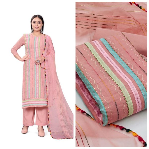 Ladies Chanderi Cotton Dress Material  Cotton Dress Material