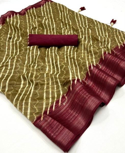  Laheriya Foil Print Soft Slub Cotton Saree  Cotton Sarees Wholesale