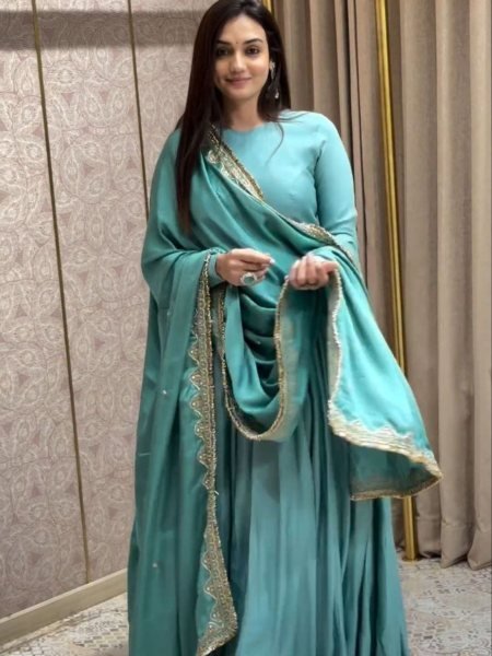 Latest Collection Of French Micro Gown With Faux Georgette Sequence Work Dupatta 