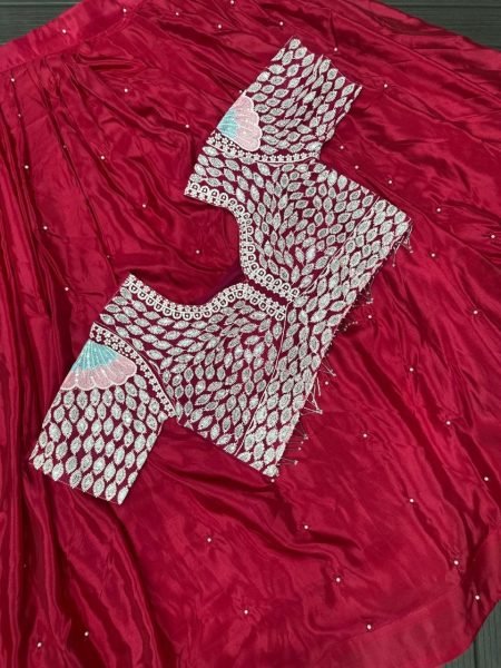 Latest Crepe Lehenga Saree with Heavy Embroidery for Wedding Wear Ready To Wear Saree 