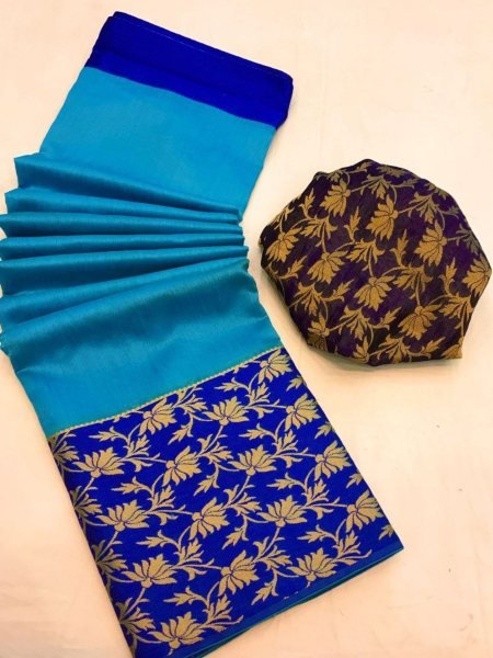 Latest Crystal Silk Saree With Jacquard Border 
